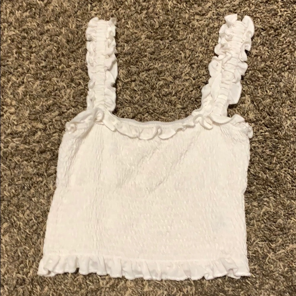 white cropped tank